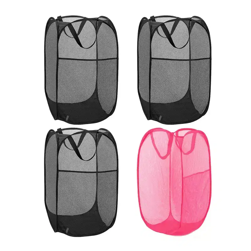 Narwey Pop Up Hamper 4Pcs, Mesh Pop Up Laundry Hampers
