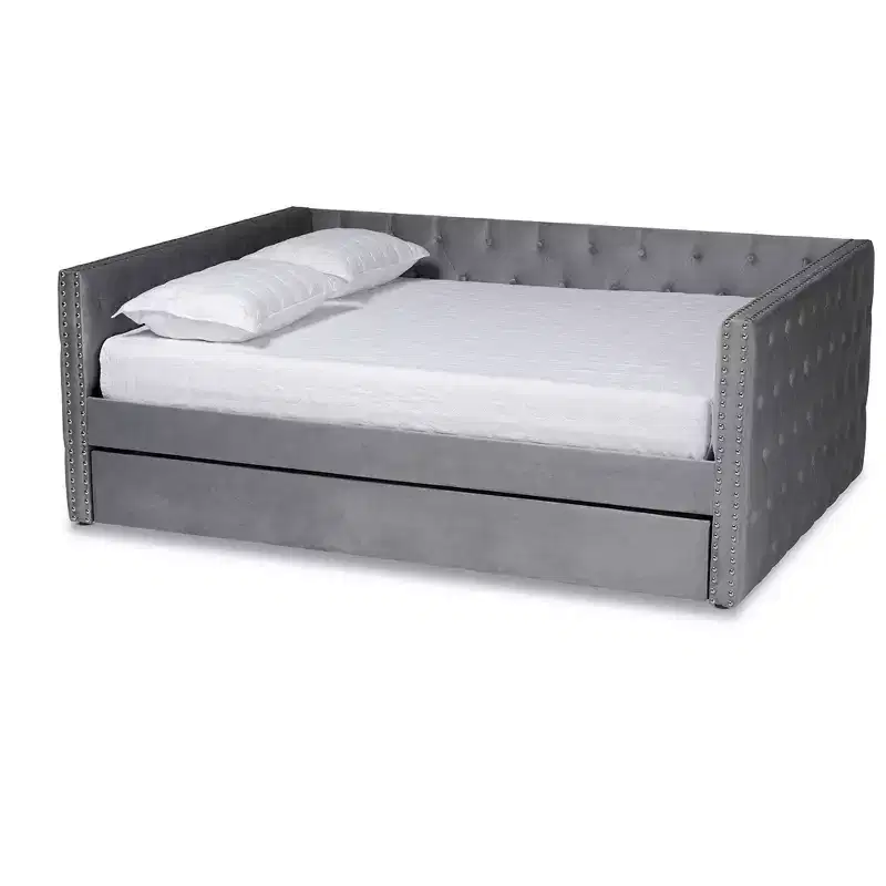 Larkin Velvet Fabric Upholstered Daybed with Trundle
