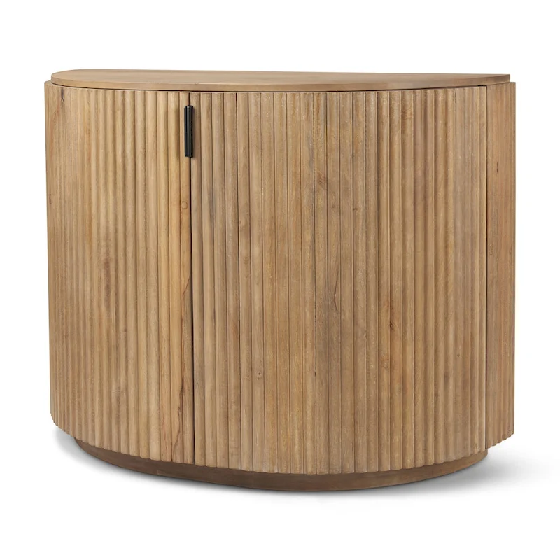 Terra Light Brown Solid Wood Accent Cabinet
