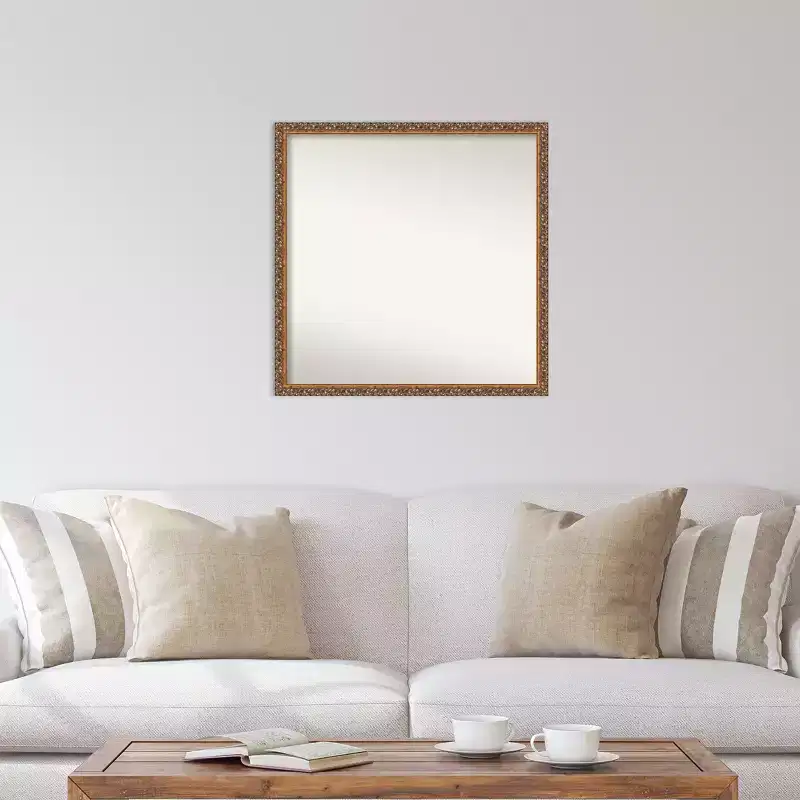 Wood Frame Square Wall Mirror 28