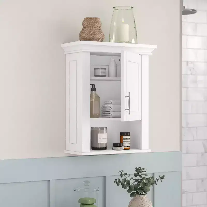 Single Door Bathroom Wall Mount Storage Medicine Cabinet White