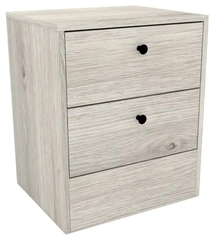 Bedside 2-Drawer Nightstand, 18.4W x 22.2H