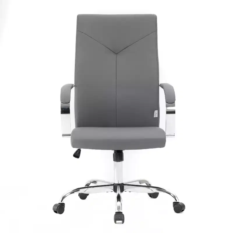 33 in.H Adjustable Height Gray Cushion Office Chair with Casters/Wheels