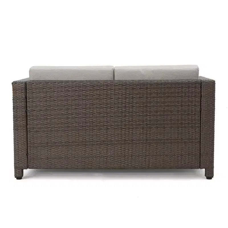 Christopher Knight Home Parker 8 Piece Patio Rattan and Aluminum Frame Conversation Set with Coffee Table