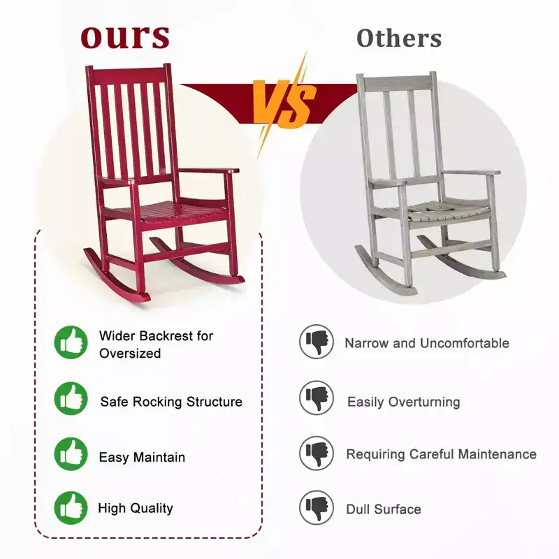 Karl Home | Solid Wood Patio Rocking Chairs (Set of 2)