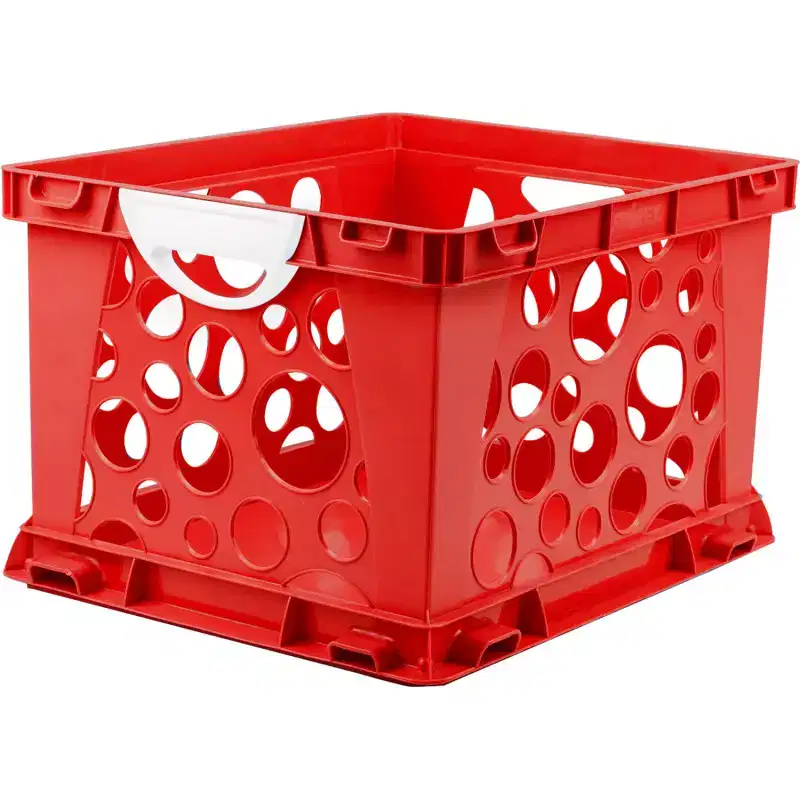 Premium File Crate with Handles Classroom Red