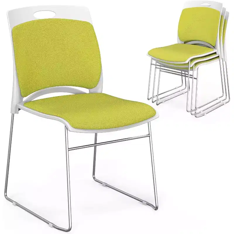 VINGLI Stackable Chairs Set of 4, Stacking Office Chairs for Waiting Room Break Room Banquet Guest