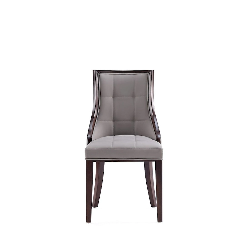 Fifth Avenue Cream and Walnut Faux Leather Dining Chair (Set of Two)