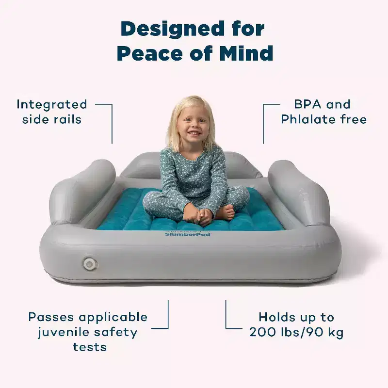 SlumberPod SlumberTot Inflatable Toddler Bed: PVC Frame, Gray, 6.22 lb