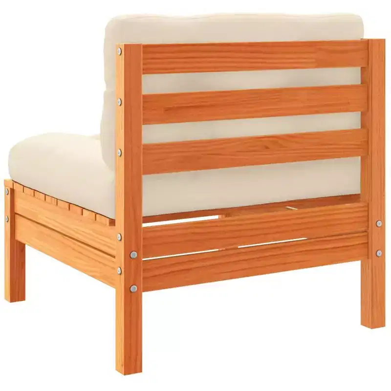 vidaXL Garden Sofa Set Wax brown, Cream
