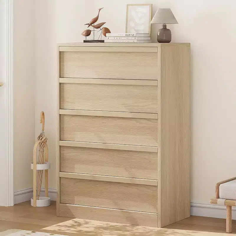 5-Drawer Wooden Dresser with Large Storage for Bedroom, Living Room & Nursery