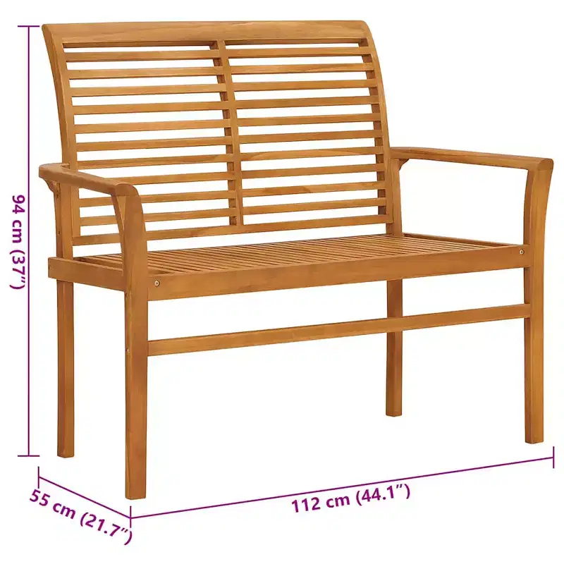 Garden Bench Natural Teak Teak Wood Standard Durable