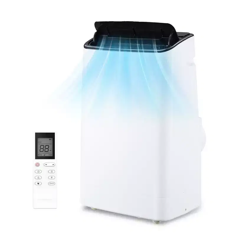 Quiet 14,000 BTU Portable AC Unit: 3-in-1 Cooling, Dehumidifier & Fan for Large Rooms Up to 750 Sq.Ft. Features Remote, Sleep Mode & 24-Hour Timer