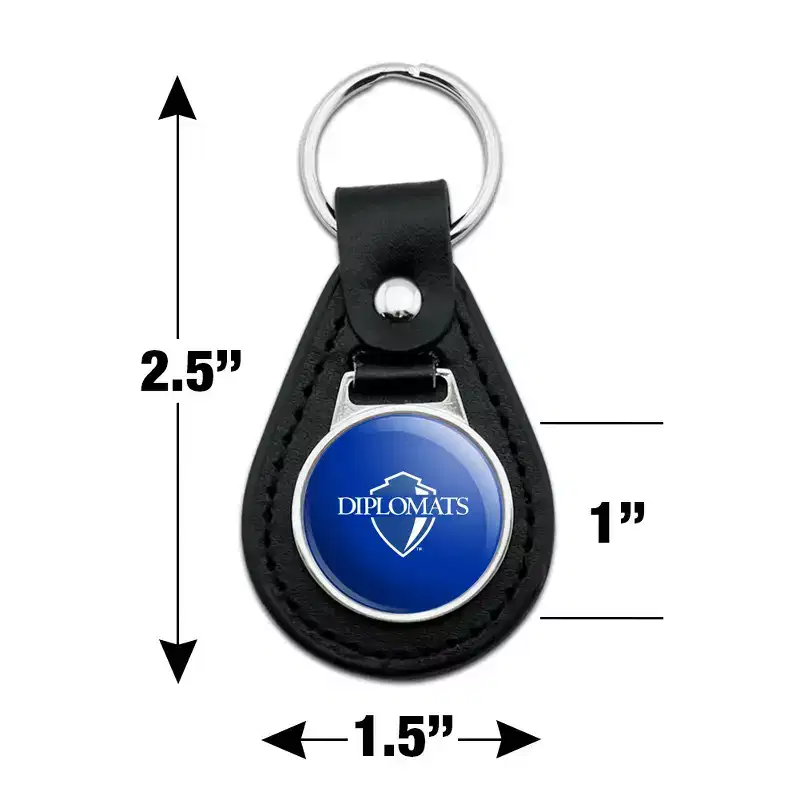 Franklin Marshall College Primary Logo Black Leather Keychain