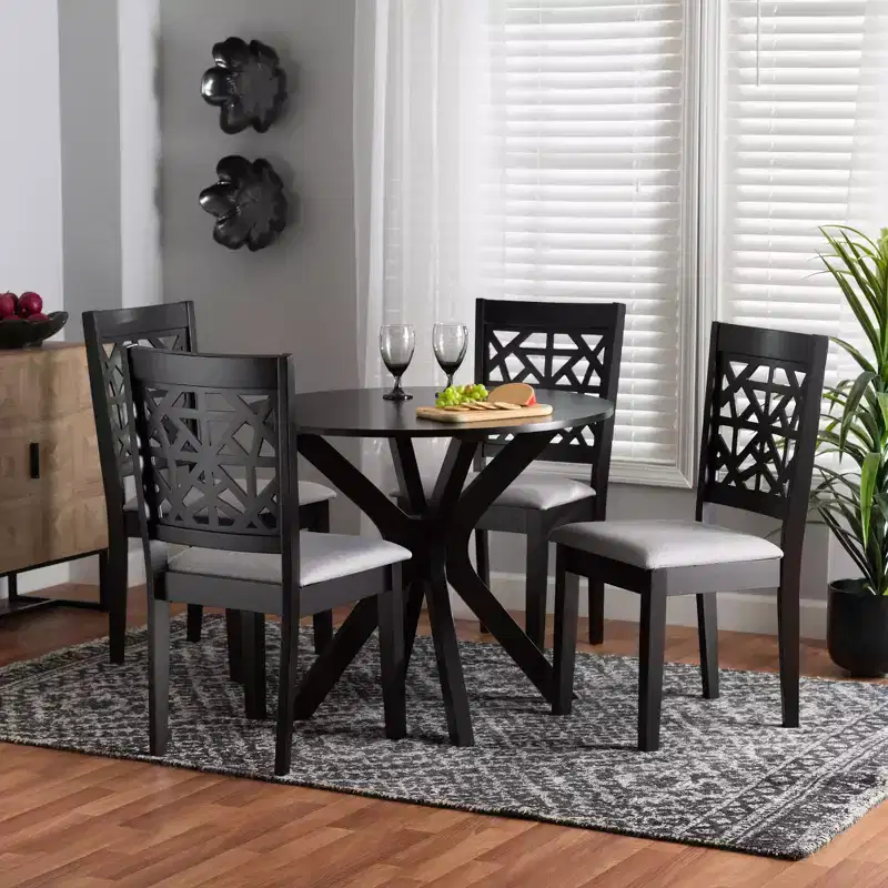 Modern Fabric and Wood Dining