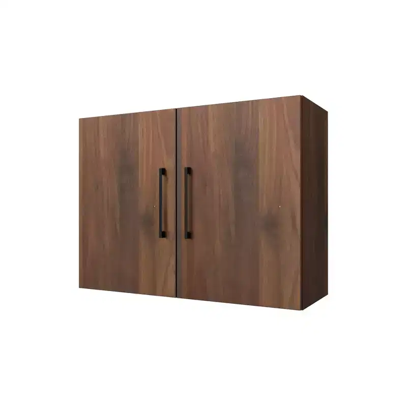 31.49 in. W x 11.81 in. D x 23.62 in. H Wall Kitchen Cabinet in Walnut with Adjustable Shelves