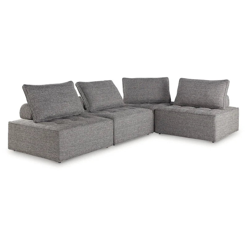 Signature Design by Ashley Bree Zee Gray 4-Piece Outdoor Sectional - 114 W x 38 D x 34 H