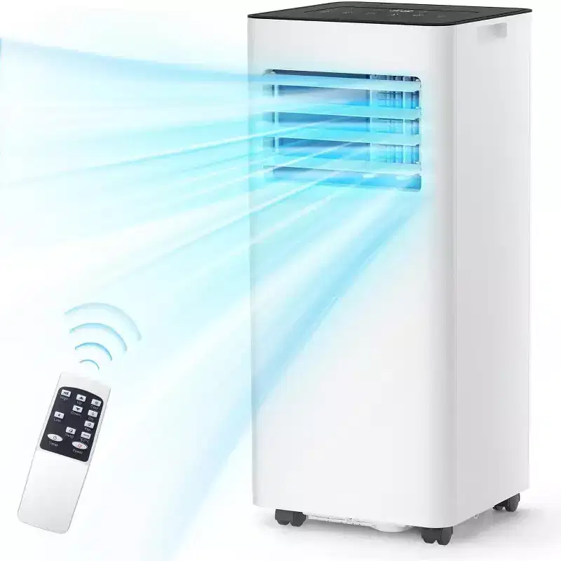 Portable Air Conditioner, 8000 BTU 3 Modes & 2 Speeds with Remote Control, 24H Timer for Bedroom/Office, White