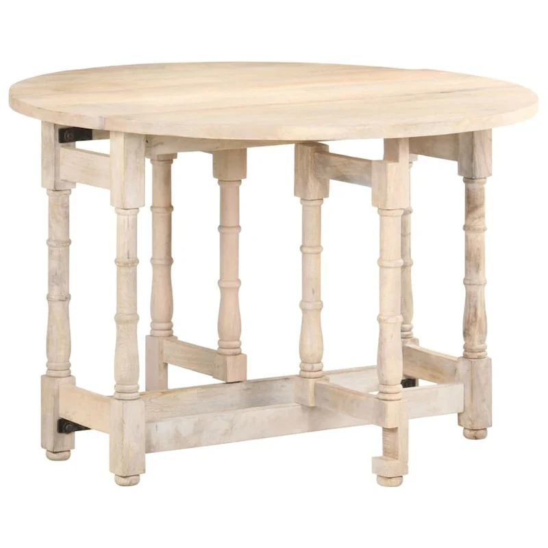 vidaXL Dining Table Kitchen Table Dining Room Table Round Solid Mango Wood
