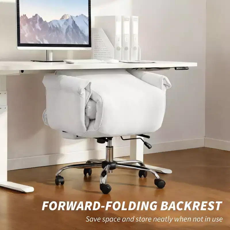 High Back Reclining Office Chair with Footrest, Thick Cushion, Adjustable Height and Rolling Wheels