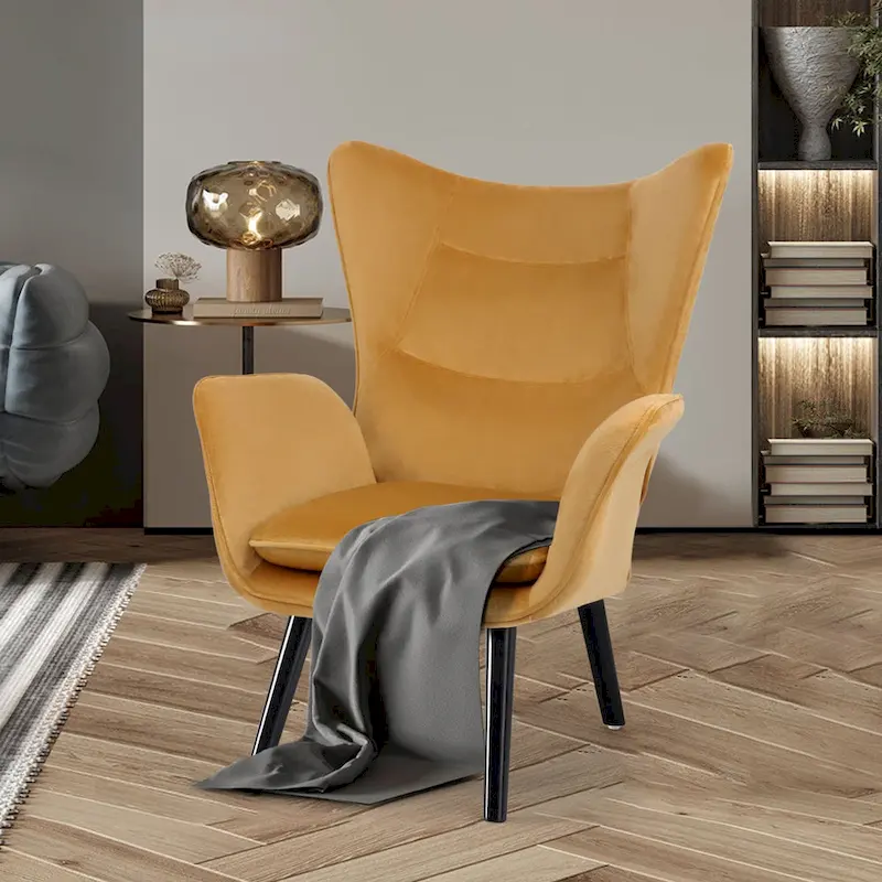 Upholstered Wingback Armchair Leisure Accent Chair, Single - 40.55 H x 28.34 W x 33.1 D