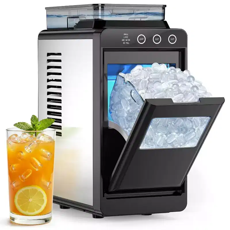 ZAFRO Ice Maker Countertop, Portable Ice Machine with External Water Tank, 8 Cubes in 6 Mins, 26 lbs/24Hrs, Self-Cleaning