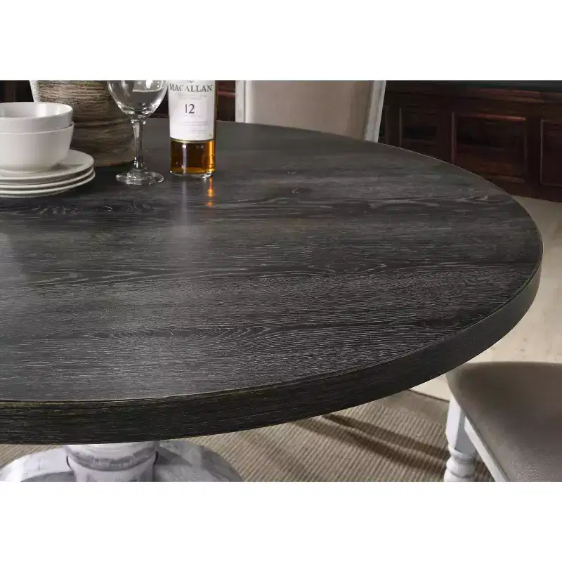 Roundhill Furniture Iris Round Pedestal Wood Dining Table