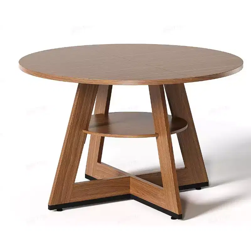 47 Round Dinning Table for 4 People, Kitchen Dining Room Circle Dinner Pedestal Table,Space Saving Wood Kitchen & Dining Room