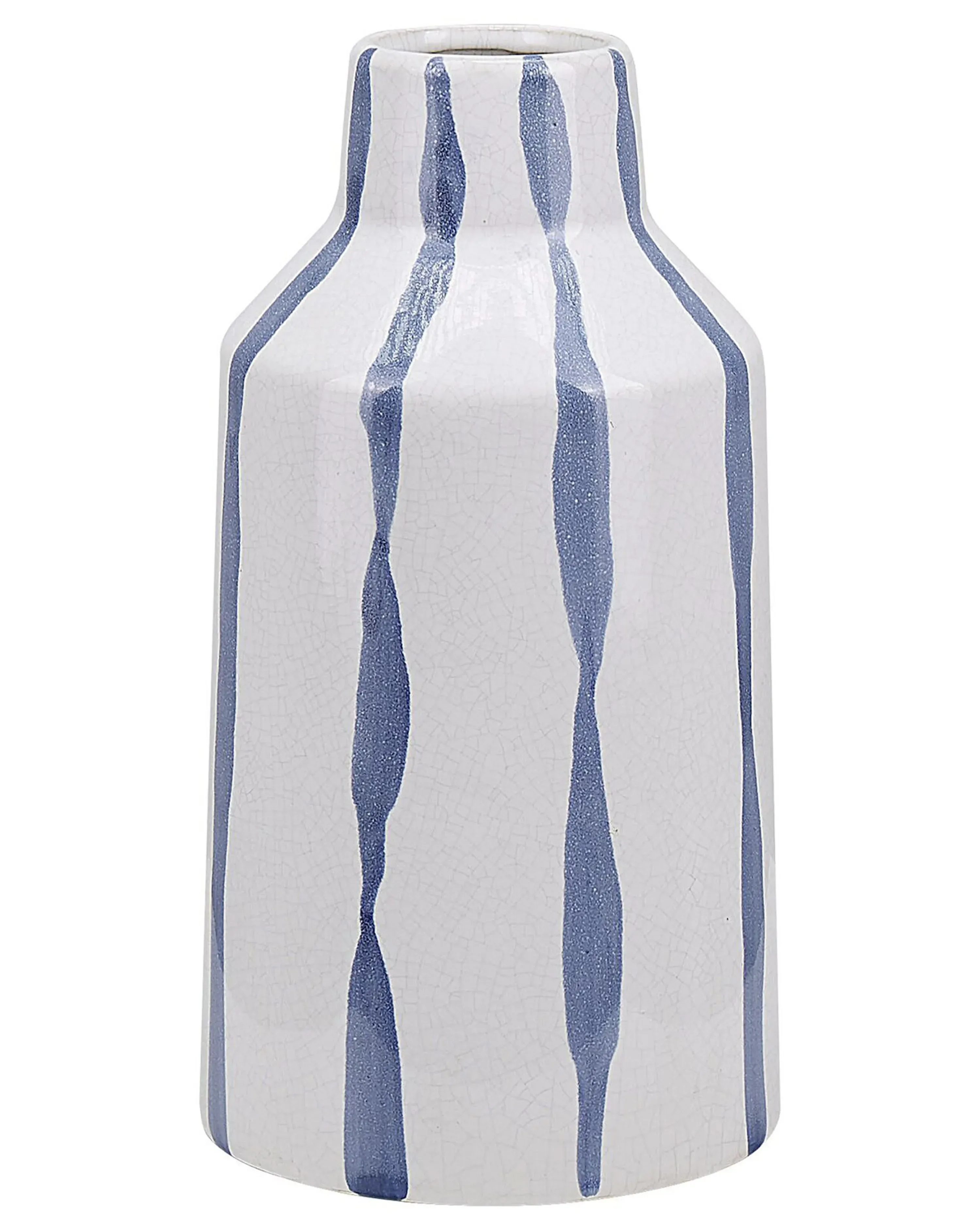 Vaso da fiori in Gres porcellanato 22 cm Bianco e Blu – Decorativo, Impermeabile, per Interno