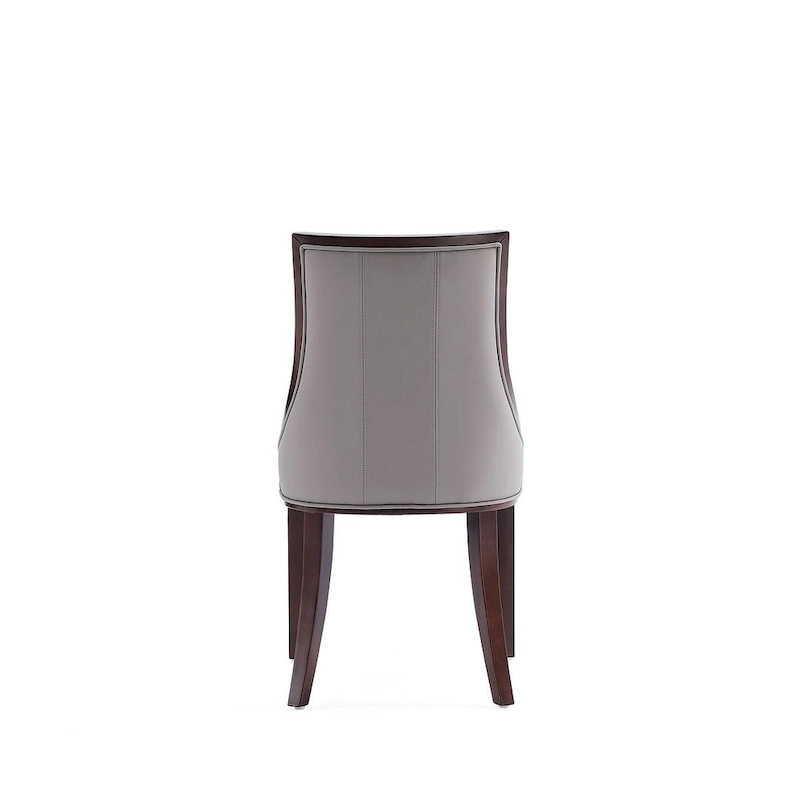 Fifth Avenue Cream and Walnut Faux Leather Dining Chair (Set of Two)