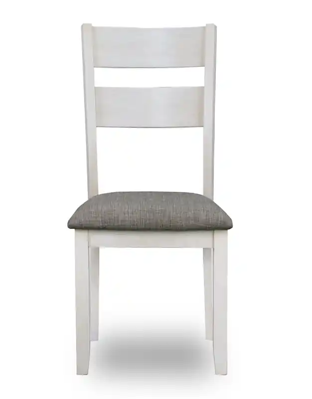 Dining Chair with Linen-Look Fabric, Wood, Ladder-Back