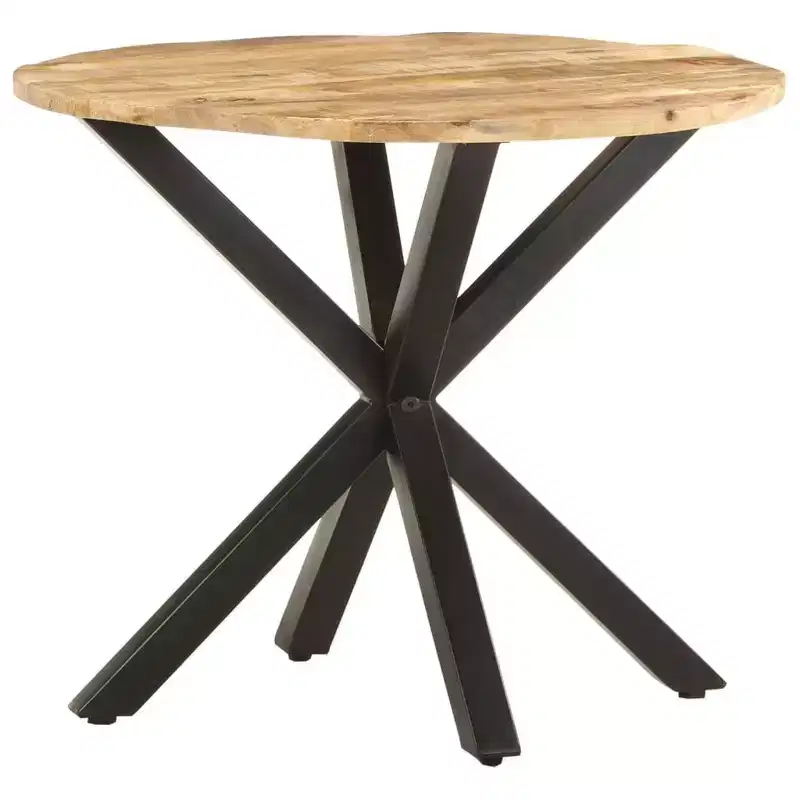 Round Solid Wood Side Table, End & Sofa Table for Living Room, Natural Wood Coffee Table