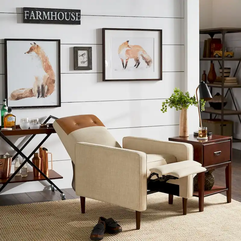 Leo Two-tone Push-back Recliner Chair by iNSPIRE Q Classic
