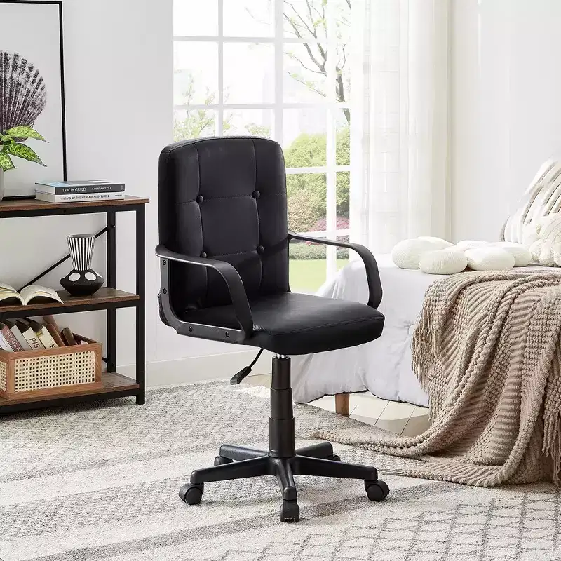 Mid-Back Adjustable Home Office Desk Chair with Armrests