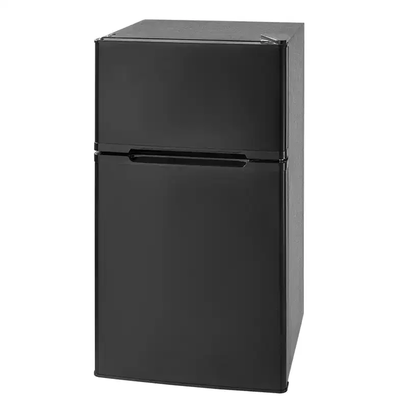 VEVOR Mini Fridge with Freezer, 3.2 Cu.Ft, Two Door Compact Refrigerator, Shelf, Energy Efficient Small Fridge, Reversible Door, Black