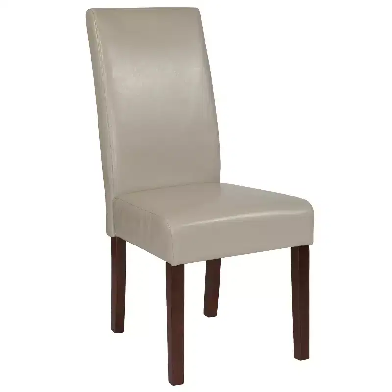 Emma and Oliver Mid-Century Parson's Chair and Finished Hardwood Frame for Kitchen, Dining Room & More