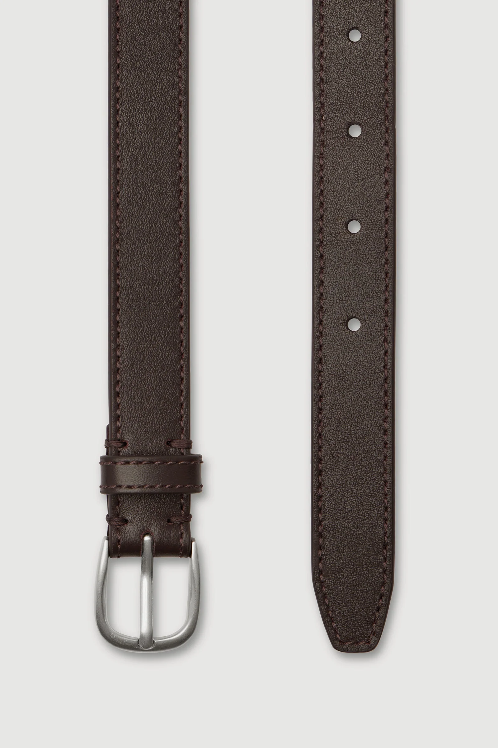 Walnut Slim Leather Belt