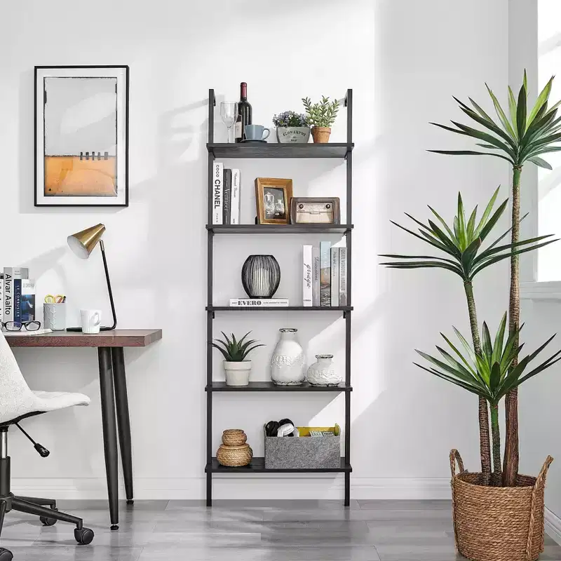 68.5 Everett 5 Tier Open Display Wall Mount Ladder Shelf - Danya B.