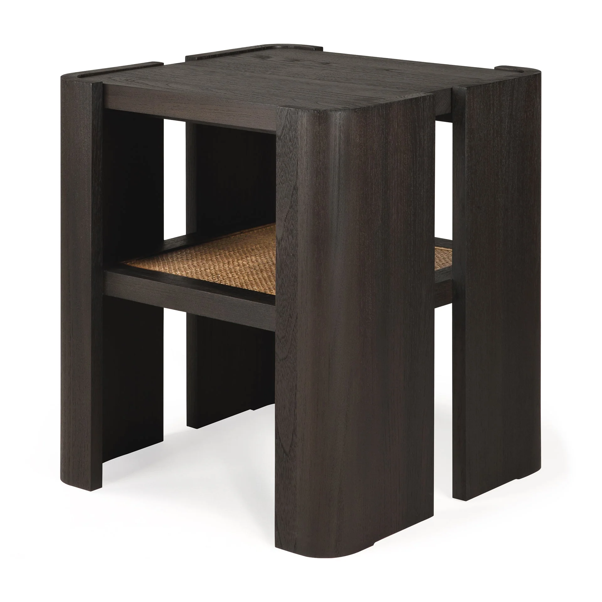 Natural Solid Teak Side Table with Generous Proportions for Living Rooms