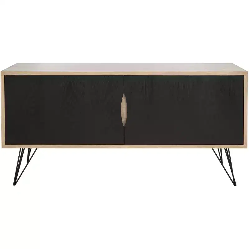 Sideboard | Light Oak & Black | MDF | 47.3