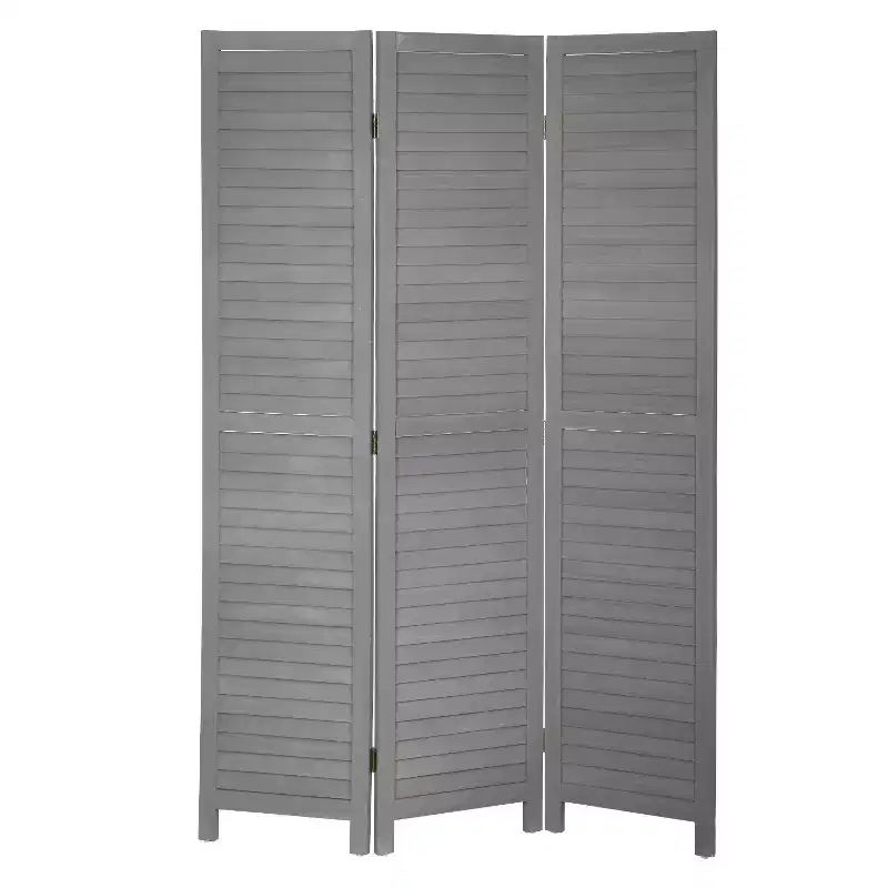 FDW 3/4/6 Panel 5.75ft Wooden Room Divider Tall Privacy Wall Divider Screen Divider with Adjustable Louvers Versatile and Stylish Privacy Screen