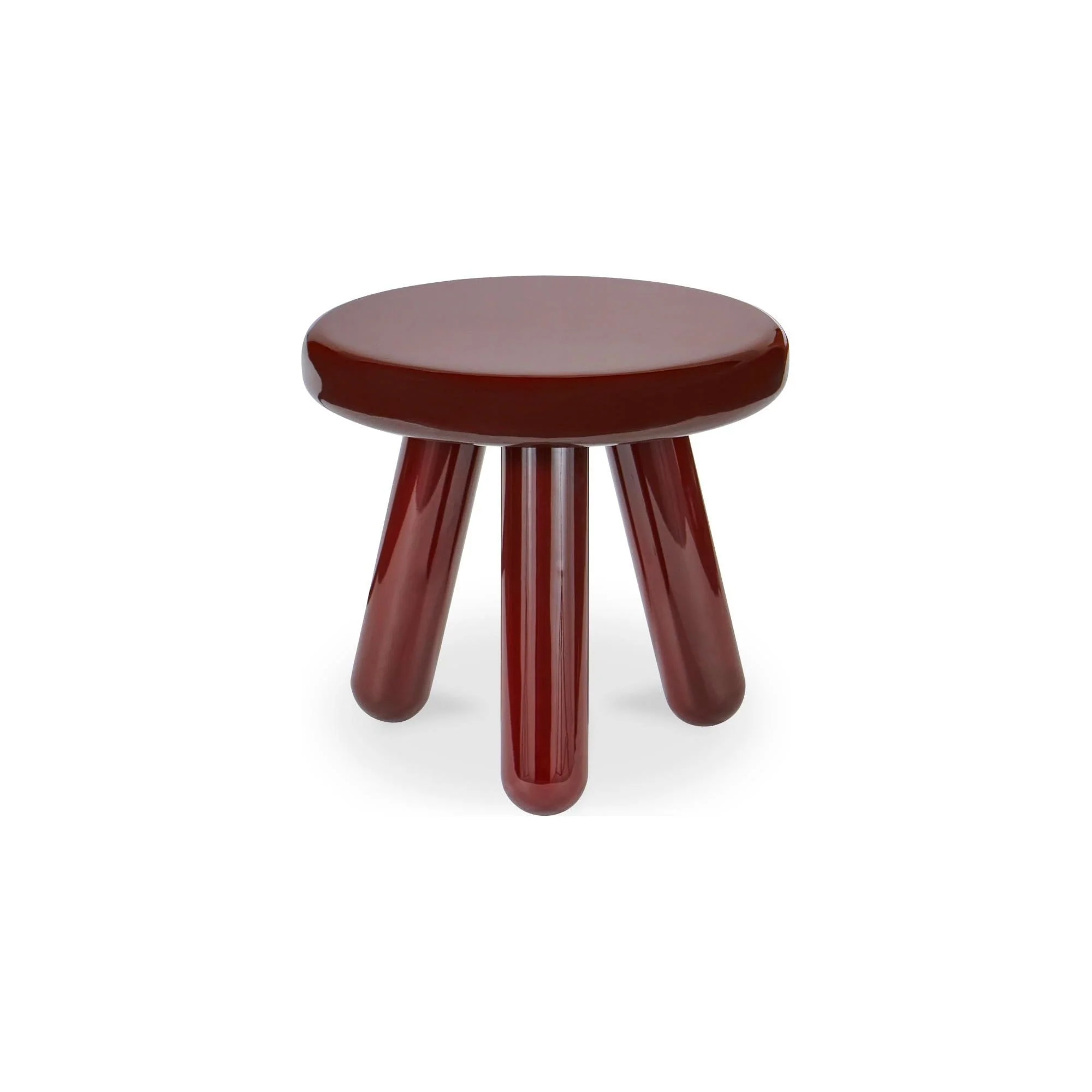 Contemporary Lacquered Rubberwood Side Table with Round Bullnose Top & Balloon-Inspired Form for Living Room