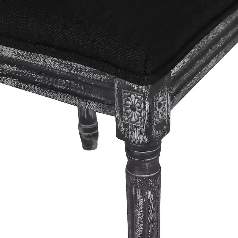 of 4 French Country Wood and Cane Upholstered Dining Chairs
