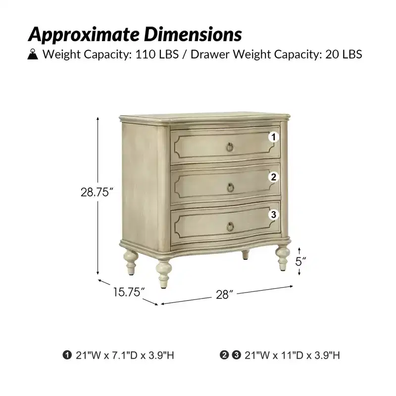 Linus 3-Drawer end table| ART OF LIVING DESIGNS