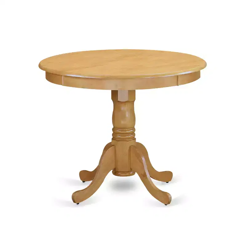 HomeStock Modern 5 Piece Round Dining Table Set Oak Finish