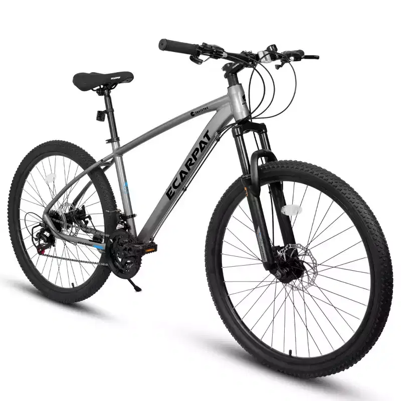 NAYSAYE Bicycle 27 Inch Mountain Bike 21 Speed with Suspension Fork and Disc Brakes for Men and Women, Gray, 70*27*39.5