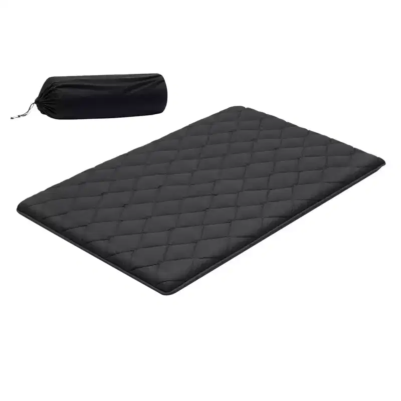 VEVOR Japanese Tatami Mat, Full Size Foldable Japanese Tatami Mattress, Futon Mattress with Storage Bag, 9-Layer Floor Mat, 80 x 54 x 3.5 in, Black