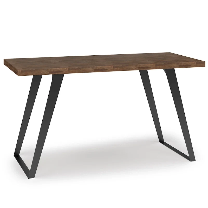 WYNDENHALL Mitchell SOLID ACACIA WOOD Modern Industrial 54 inch Wide Flat Top Desk