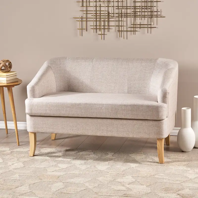 Sheena Mid-century Modern Petite Fabric Loveseat by Christopher Knight Home