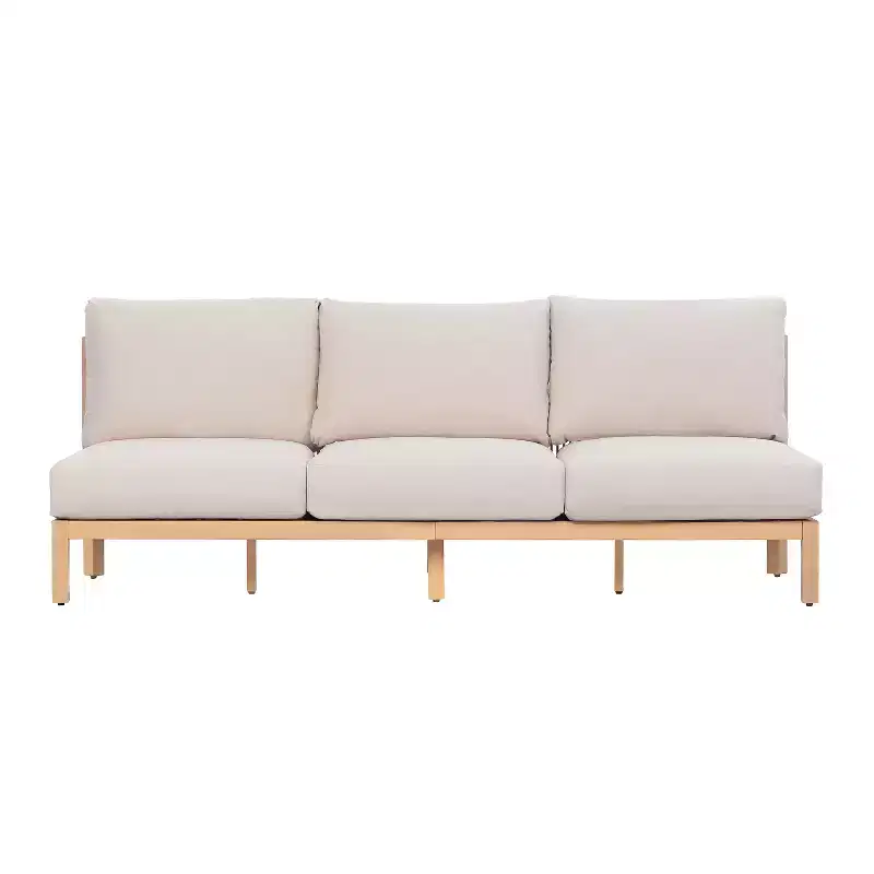 ModernLuxe 4/5-Piece Patio Sofa Set, Acacia Wood Outdoor Conversation Set with Coffee Table, Light Teak Finish for Patio/Garden